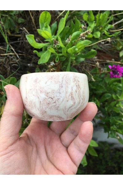 seramikanaz Marbled Patterned Turkish Coffee Cup
