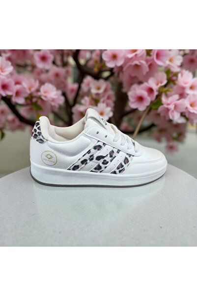 Asyagiyimavm Leopar Desenli Detaylı Beyaz Günlük Spor Ayakkabı | Şık ve Rahat...
