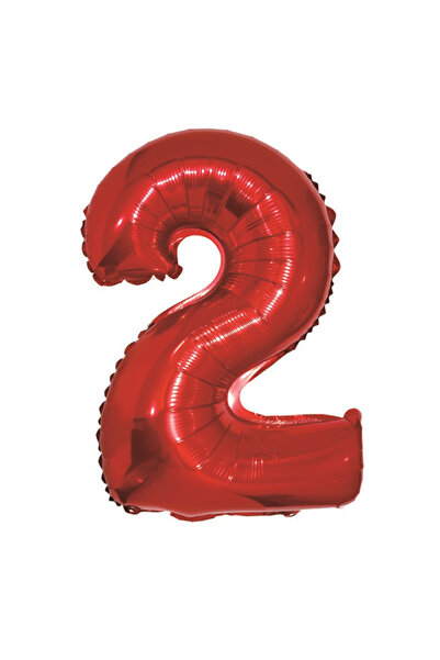 Mirific Party Party balloon, red metallic foil, 40 cm, number 2