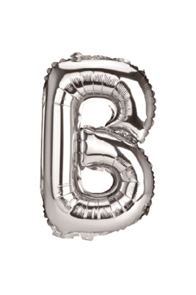 Mirific Party Balon petrecere, folie metalică argintie, 80 cm, litera B