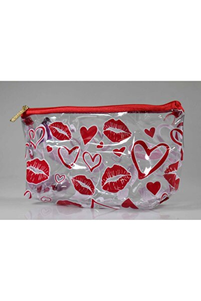 4nio DUDAK DESEN ŞEFFAF MAKYAJ ÇANTASI BAVUL İÇİ ORGANİZER PLAJ ÇANTASI