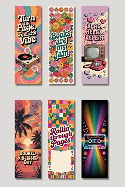 qoeuyl boutique مجموعة علامات الكتب التذكارية بتصميم عتيق مكونة من 6 قطع