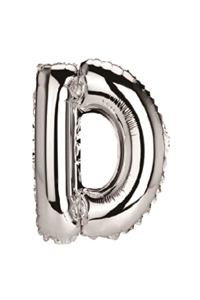 Mirific Party Balon petrecere, folie metalică argintie, 40 cm, litera D