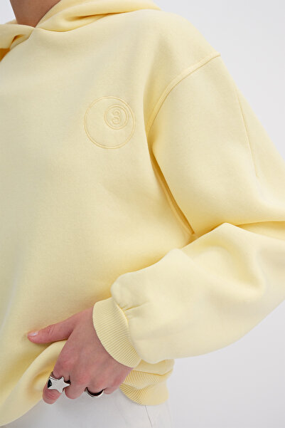 Addax Embroidered Ş Fleece-Lined Sweatshirt S1863