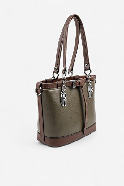 Silver Polo Silver & Polo Sp1155 Women's Handbag Plain Olive-Brown