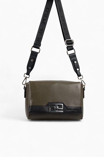 Silver Polo Silver & Polo Sp1257 Women's Crossbody Bag Plain Olive-Black