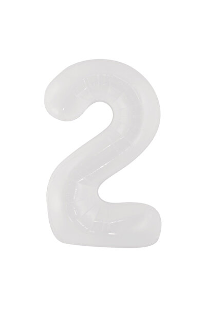 Mirific Party Balon folie petrecere, alb metalizat, 100 cm, număr 2