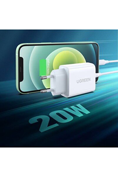 Ugreen CD137, încărcător de perete USB-C PD 3.0 20W (alb)