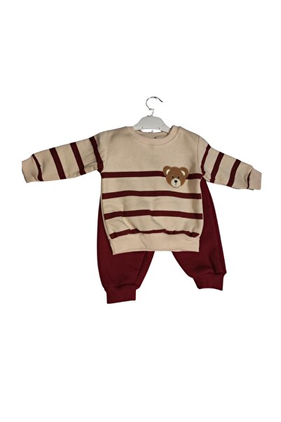 aydınlar bebe طقم ملابس رياضية للأطفال الأولاد والبنات – سويت شيرت مطرز بدب م...