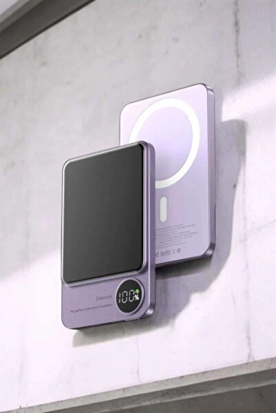 shopwave 22.5W Magsafe Kablosuz Şarjlı Powerbank Dijital Ekran ve Hızlı Şarj