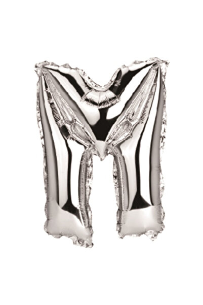 Mirific Party Balon folie petrecere, argintiu metalic, 40 cm, litera M