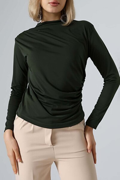 Sabr بلوزة ساندي تيولر فستان بتجاعيد مجمّعة – مريحة وأنيقة