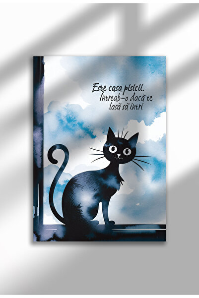 21mxm Unframed Cat Quote Canvas Poster in Romanian - Digital Print - It's the Cat's House