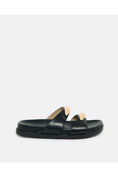 REDTAG Women Black Buckle Trim Mule