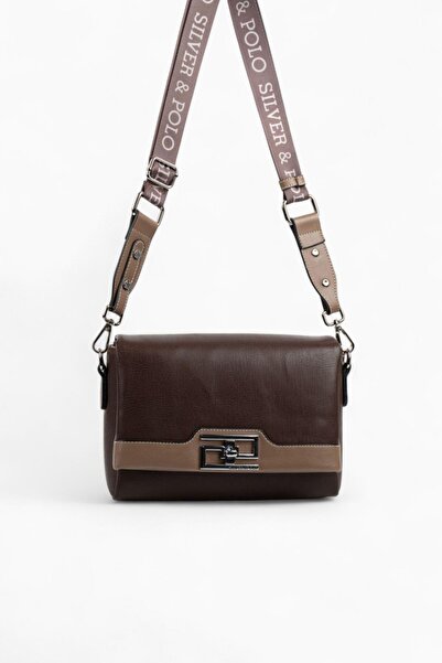 Silver Polo SP1257 Kadın Çapraz Çanta Düz Kahve-Vizon
