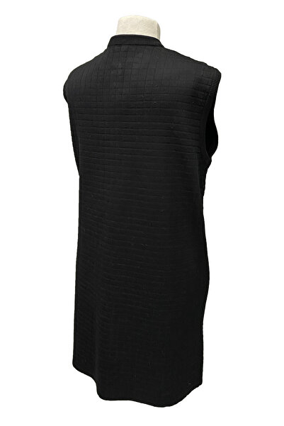 Giyinen Mağazaları Elisa Front Buttoned Double Pocket Quilted Combed Cotton Medium Length Vest