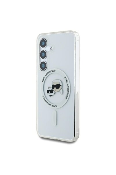 Karl Lagerfeld Case for Samsung Galaxy S25, IML MagSafe, White