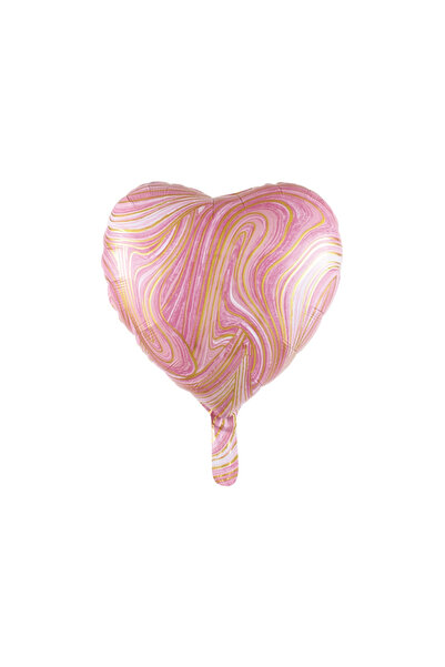 Mirific Party Balon petrecere, folie metalică, roz și auriu, 45 cm, inimă