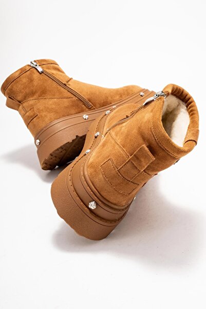 Ataköy Ayakkabı KADIN İÇİ KÜRKLÜ BİLEKTE BOT CAMEL