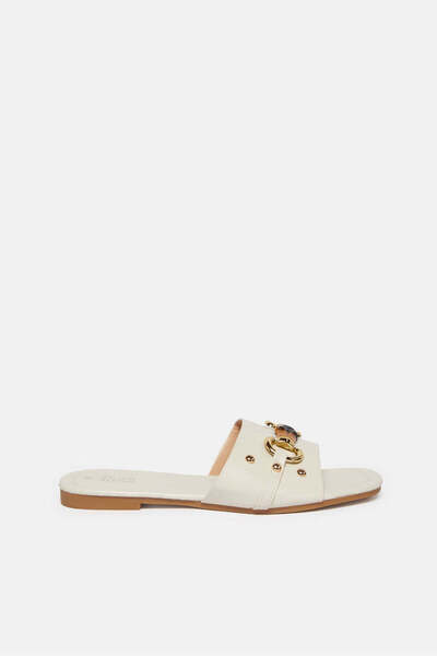 REDTAG Women White Mule With Buckle Trim