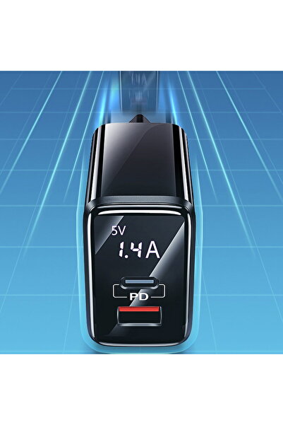 Usams KF235187 Type-C PD 20W, USB QC3.0 Black