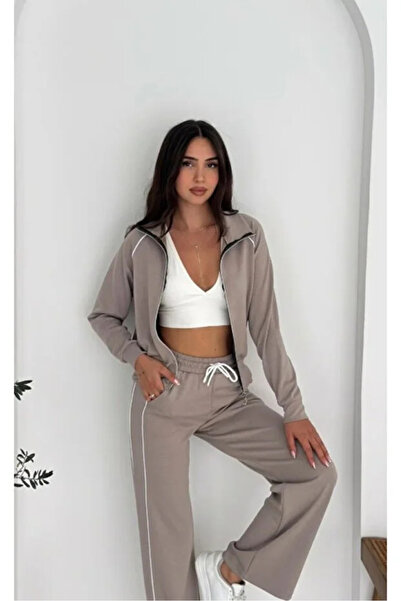 LİFERA Modal Fabric Double Stripe Tracksuit Set