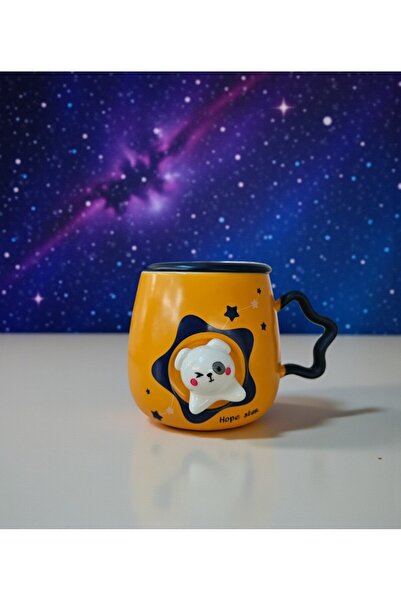 lstri Space-Themed Star Cat Mug with Lid, with Spoon, Stylish and Convenient ...