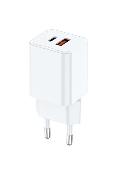 lemontti LEMIRDPGT30WA GaN Dual Port 1x Type-C,1x USB-A, 30W, EU Plug, Alb