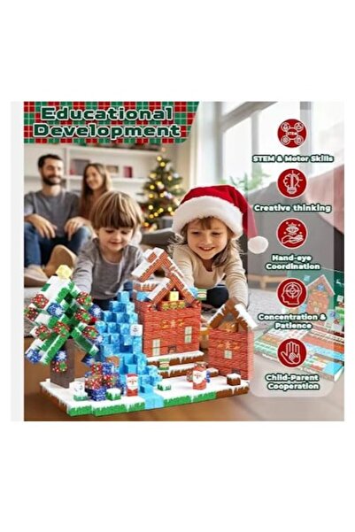 OEM 300-Piece Magnetic Building Set - Christmas Cottage, STEM Montessori Sensory Blocks