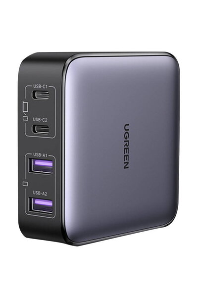 Ugreen CD327 Nexode charger, 2x USB-C, 2x USB-A, GaN, 65W (grey)