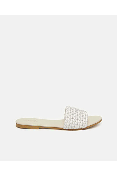 REDTAG Women White Textured Mule