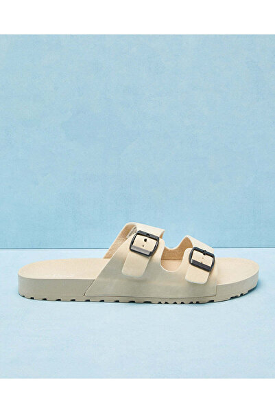 REDTAG Men Beige Buckle Slide