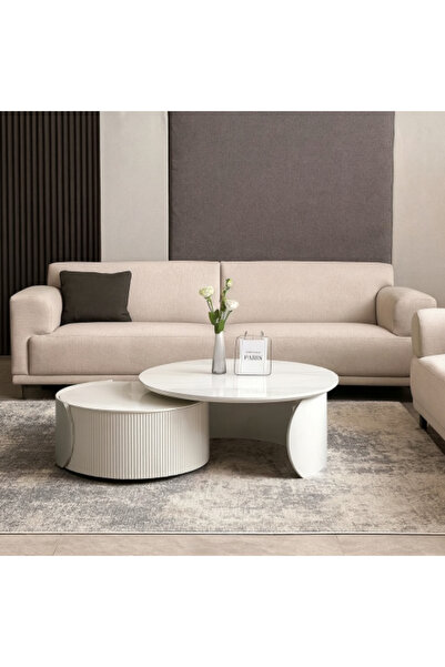 GESR HOME Wooden Circular Serving Table Set