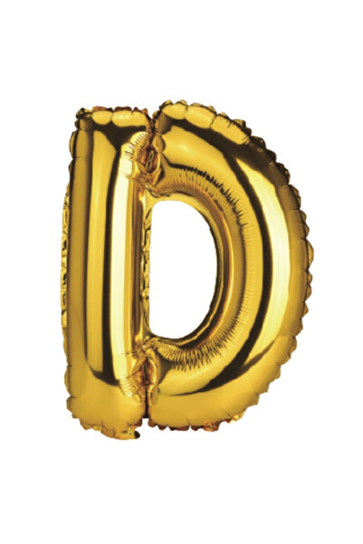 Mirific Party Balon petrecere, folie metalică, auriu, 40 cm, litera D