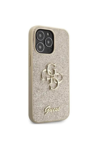 Guess GUHCP13XHG4SGD case for iPhone 13 Pro Max 6.7&quot; - gold Glitter Script Big 4G