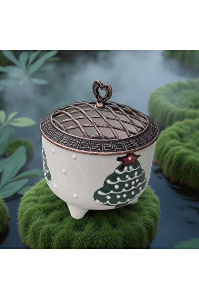 Çiporcal Antique Pine Wood Sugar Bowl Hand Decor Ceramic