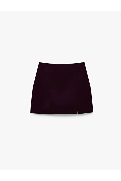 Koton Front Slit A-Line Slim Fit Mini Skirt