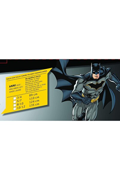 Toybox Kids' Comfortable Costume Classic DC Comics Batman Superhero Suit with Cape & Mask Size L 7-9 years