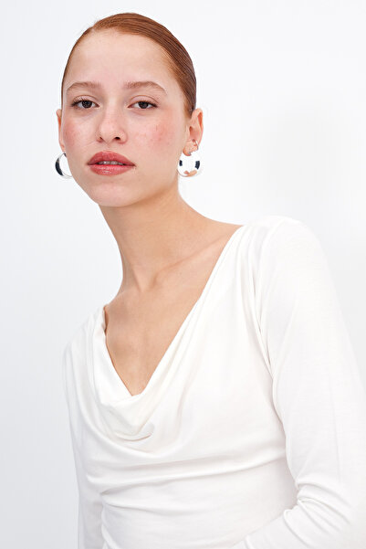 Addax Degaje Collar Long Sleeve Blouse B12723