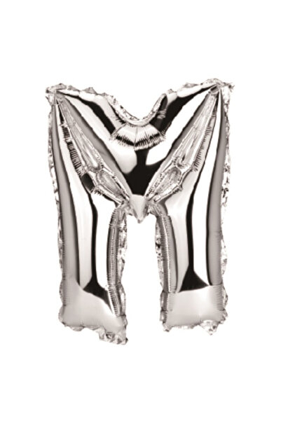 Mirific Party Balon petrecere, folie metalică argintie, 80 cm, litera M