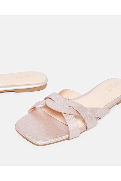 REDTAG Women Gold Embellished Trim Mule