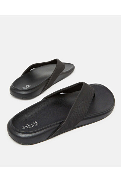 REDTAG Men Black Toe Post Sandal