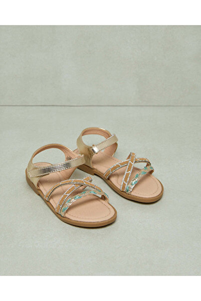 REDTAG Girls Gold Embellished Sandal