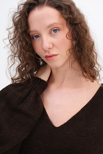 Addax V-Neck Knitwear Sweater K3487