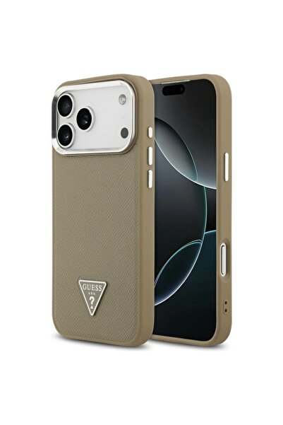 Guess Θήκη για iPhone 17 Pro Max, Σαγρέ Τρίγωνο, Καφέ
