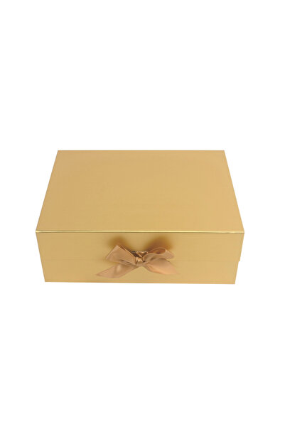 Mirific Party Gold gift box, 33 x 25 x 12 cm, with bow, PPPZ7229