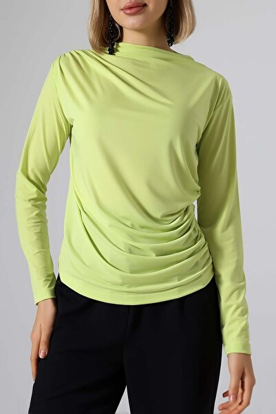 Sabr بلوزة ساندي تيولر فستان بتجاعيد مجمّعة – مريحة وأنيقة