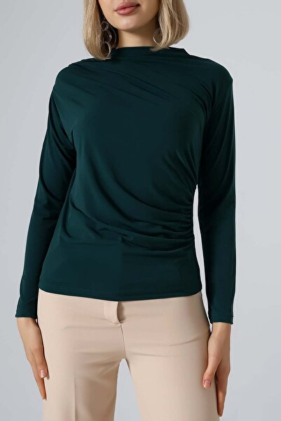 Sabr Μπλούζα Sandy Turtleneck λεπτομέρεια με σούρες – Άνετη & Κομψή