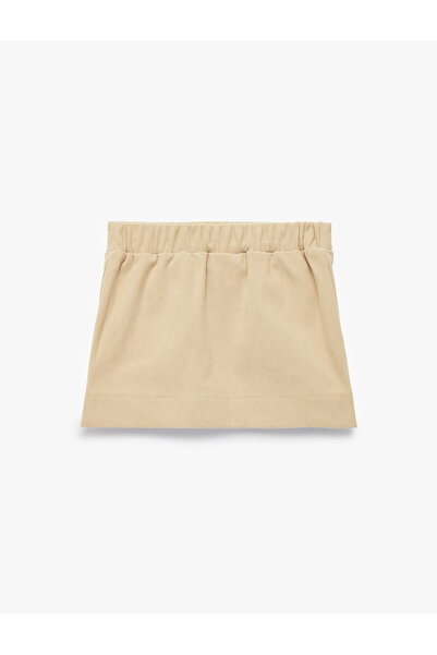 Koton Textured Skirt with Elastic Waist and Pocket Detail