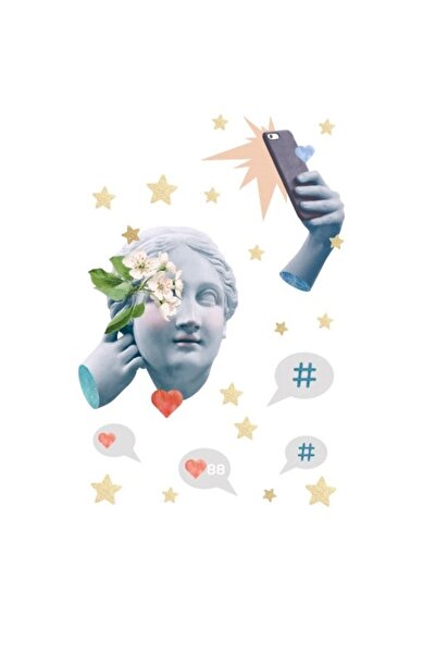 4Decor Autocolant decorativ de perete - Regina selfie-urilor, 70 x 50 cm